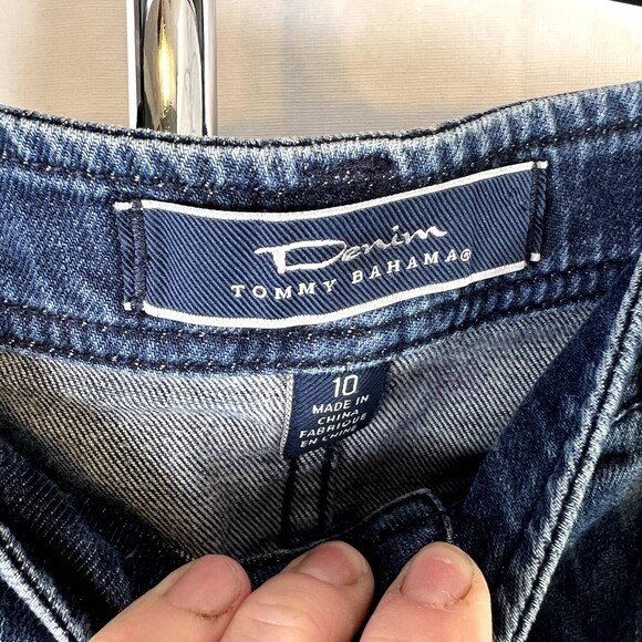 Tommy Bahama Stenciled Denim Blue Jean Skirt Women's Size 10 Boho Cottage - Picture 2 of 9